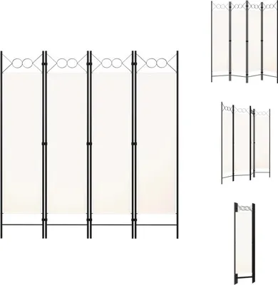 Zdjęcie produktu dla vidaXL 4-częściowy rozdzielacz do pokoju kremowo-biały 160x180 cm - Rozdzielacz do pokoju