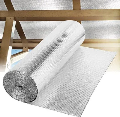 Immagine prodotto di Pellicole isolanti, rotolo da 10 metri, 200 g/m². Pellicola di alluminio. Pellicola isolante in alluminio, spessore 3-4 mm. Pellicola isolante riflettente