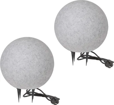 Produktbild von Kugelleuchte Kugellampe Gartenlampe Außenleuchte Stein Granit-Optik 2er Set
