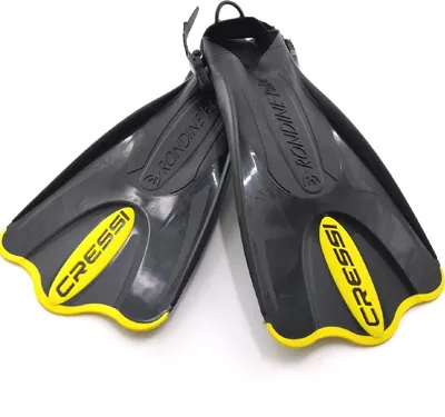 Produktbild von Cressi Palau Saf Einstellbare kurze Flossen zum Schnorcheln und Schwimmen Schwarz/Gelb ML