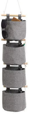 4er-Set Hängetaschen, Organizer, 18x6x15 cm, Baumwollleinen
