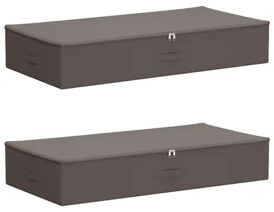 Immagine prodotto di vidaXL Contenitore portaoggetti, 2 pezzi, tessuto non tessuto, 90 x 48 x 15 cm, 64,8 L, grigio