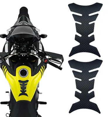 Produktbild von Tankpad Motorrad 2 Stück Schwarz Fischgräte 20.5x14 cm Kohlefaser Universell