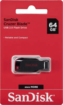 Obrázek produktu pro Sandisk Cruzer Blade, 64 GB, 64 GB, USB 2.0, bez krytky, 128bitový AES, SanDisk SecureAccess
