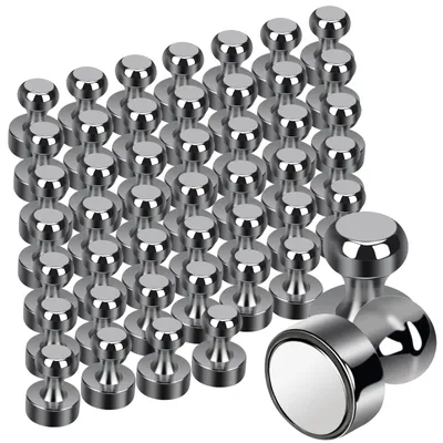 Produktbild von Packung mit 45 Magneten für Magnettafeln, 12 x 16 mm starke Magnete, kleine Kühlschrankmagnete, Minimagnete, Whiteboard-Magnete für Pinnwände (schwarz)