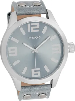 Produktbild von Oozoo Leder Herren Uhr Analog Quarzuhr Armband graublau Timepieces D2UOC1010A