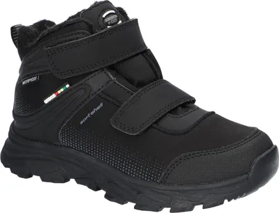 Produktbild von American Club Hl153 Kinder Winterstiefel Softshell mit Klettverschluss | Gefüttert mit Fleece | Wasserdicht, Rutschfest & Warm | hochwertig Winterschuhe Schwarz 33