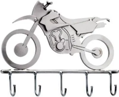Produktbild von Handgefertigter Schlüsselhalter Enduro aus Metall mit Motorradmotiv