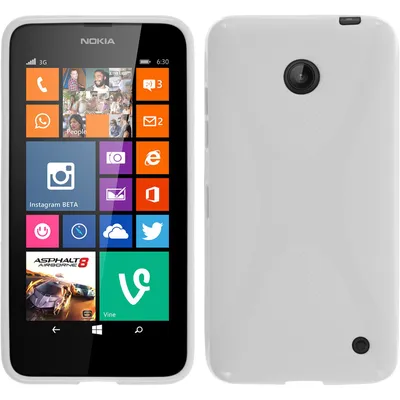 Produktbild von PhoneNatic Case kompatibel mit  Nokia Lumia 630 - weiß Silikon Hülle X-Style + 2 Schutzfolien