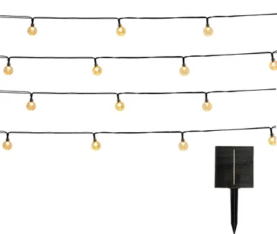 Lichterkette Solar, 120 warmweiße Kugeln, 14 m, IP44