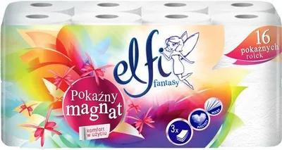 Zdjęcie produktu dla Papier toaletowy ELFI Fantasy Pokaźny Magnat 3W 16szt. BIAŁY