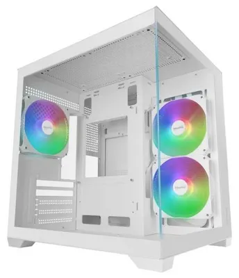 Produktbild von Mars Gaming MCVIEW3W, Mini Tower, Weiß, micro ATX, Mini-ITX, Gehärtetes Glas, 15,5 cm, 33 cm