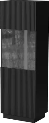 Obrázek produktu pro Furniture24 Vitrína Liverti - C Vitrína 59,5 X 178 X 42 cm Černá skříňka do obývacího pokoje z Mdf