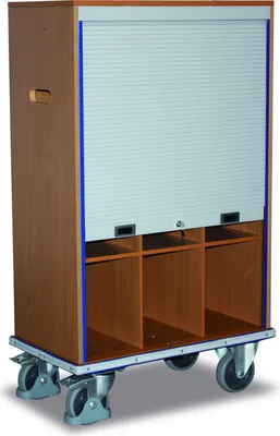 Produktbild von Aktenwagen mit 9 Fächern abschließbar + EasySTOP