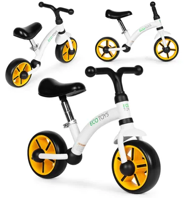 Immagine prodotto di Bicicletta senza pedali per bambini con ruote in EVA e sella regolabile, bianca, ECOTOYS