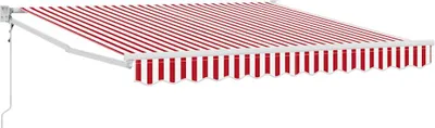Zdjęcie produktu dla vidaXL Markiza rozkładana, czerwono-biała, 350 x 250 cm