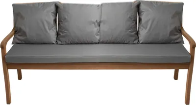 Produktbild von Gartenkissen Set grau – 170x50 + 4x50x56 cm Gartenkissen für ein 2-3-Sitzer-Sofa  Weiche Auflagen für Rattan/Polyrattan – Abnehmbare Bezüge