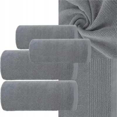 Produktbild von Eurofirany Handtuch-Set 4 Stück 500gsm Baumwolle Silber