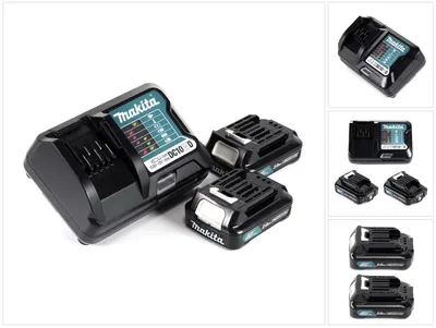 Produktbild von Makita Power Source Kit 12V mit 2x BL1021B Akku 2,0Ah + DC10WD Ladegerät