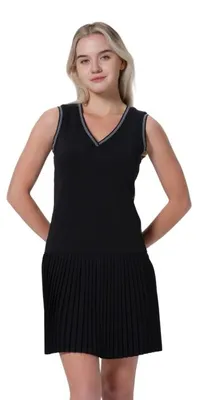 Produktbild von Luhta Damen Tenniskleid Schwarz Polyester XS/34 Sportlich Stilvoll Atmungsaktiv Langlebig