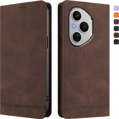 Produktbild von Hülle für Honor 400 Pro, Retro Kunstleder Ständer Klapphülle mit Kartenfächer und Magnetische Braun