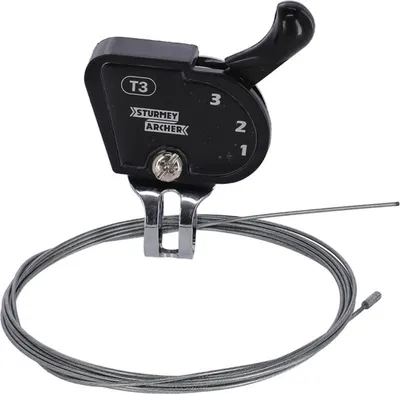 Produktbild von Sturmey-Archer Schalthebel rechts SLST3 3-Fach, sw, Zug 1950mm, schwarz