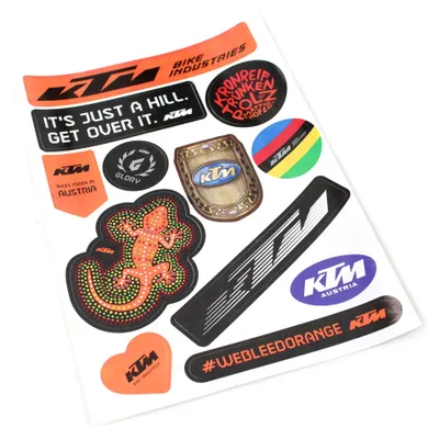 Produktbild von KTM Sticker Bogen - Special Edition - Aufkleber mit 12 unterschiedlichen Motiven, diverse Logos und Grafiken
