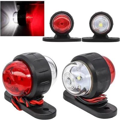 Immagine prodotto di Luci di segnalazione a LED - 10/30 V - Impermeabili - Bifacciali - Luci di emergenza - Bianco e rosso - Per autocarri, autovetture, veicoli e rimorchi - 2 pezzi