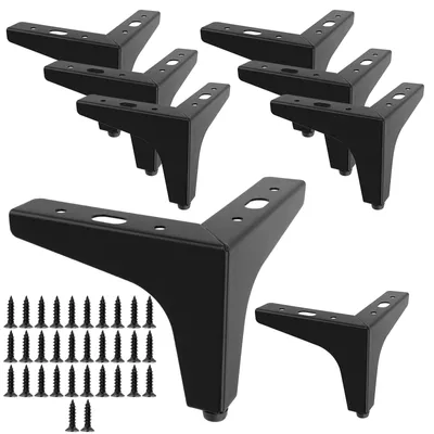 Dreieckige Möbelfüße 8er-Pack, 10 cm, schwarz, Eisen