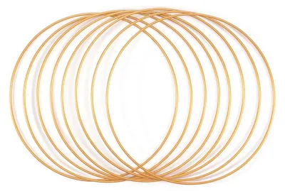 Image de Anneaux métalliques créatifs Vaessen, 20 cm x 3 mm, forme circulaire, pour travaux manuels - 8 pièces, cercles en fil de fer