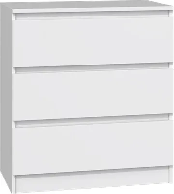 Produktbild von Kommode weiß mit drei Schubladen, Schlafzimmer Flur kleiner Nachttisch, Schrank, Sideboard, Highboard, Breite 70 cm Höhe 75cm