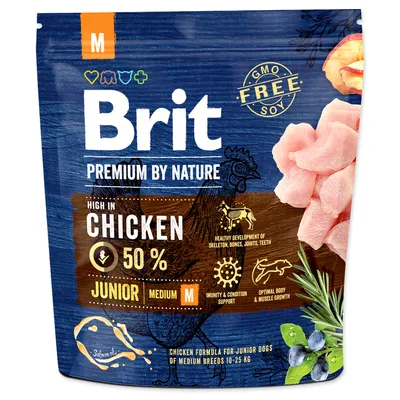 Obrázok produktu pre Granule pre psov Brit Premium by Nature Junior M 1 kg