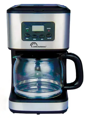 Filterkaffeemaschine, programmierbar 24h, 12 Tassen, 900 W, Edelstahl