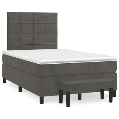 Obrázok produktu pre vidaXL Boxspring posteľ s matracom Dark Grey 120x200 cm Velvet