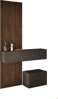 Produktbild von Liscate - Flurmöbel, 138x35x241h cm Dunkelbraun, 2 Paar  Italy