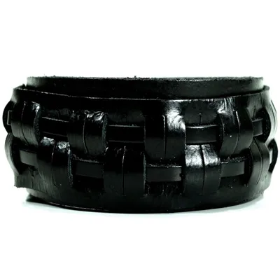 Produktbild von CJBB1935 Herren Armband Leder schwarz 22,5 cm
