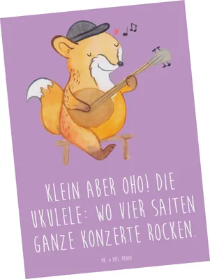 Produktbild von Mr. & Mrs. Panda Postkarte Ukulele Magie - Lavendeltraum - Geschenk, Musik, Fotokarte, Grußkarte, Saiten, bildkarte, Postkarten, Ansichtskarten, machen, Lieder, Lernen