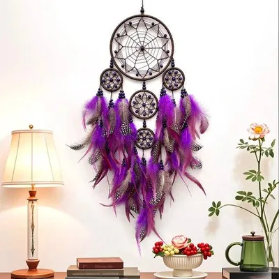Immagine prodotto di Grande acchiappasogni da parete, acchiappasogni viola, ideale per la camera da letto e il soggiorno.
