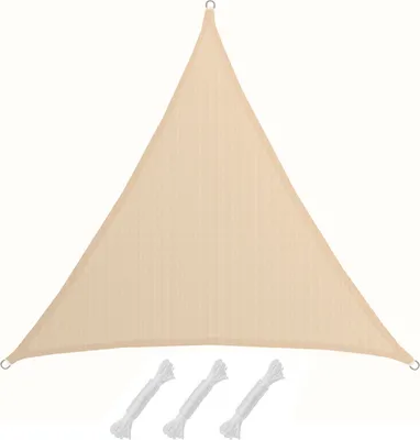 Produktbild von UV Sonnensegel 5x5x5 HDPE Dreieck Sonnenschutz Überdachung Balkon Garten Beige