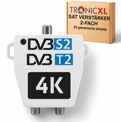 Obrázok produktu pre Zosilňovač anténneho signálu, dvojkanálový, pre digitálne pozemné vysielanie (DVB-T) a satelitné prijímače (DVB-S)