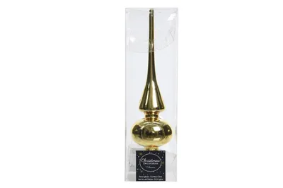Obrázok produktu pre Ozdoby na vianočný stromček Vianočný stromček topper sklo Ø 6 x 26 cm svetlo zlatý lesklý
