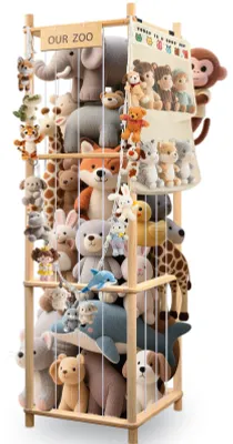Plüschtier-Organizer, Holz, 136x40x40 cm, für Kinder