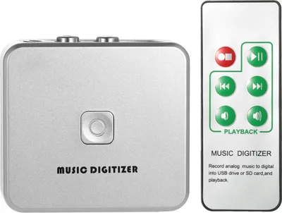 Produktbild von EZCAP Audio Capture Recorder Musik Digitizer mit 3,5 mm & RCA IN Ports Speichern auf SD Karte USB-Scheibe als MP3-Datei mit Fernbedienung EU-Stecker