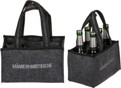 Produktbild von Männerhandtasche Einkaufstasche für 6 Flaschen Tasche Bier Tragetasche Party