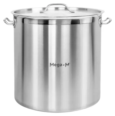 Zdjęcie produktu dla Garnek gastronomiczny wysoki ze stali nierdzewnej z pokrywką Mega-M PRO 71l 45x45 cm