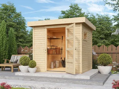 Produktbild von Gartenhaus Bielefeld 1 19 mm naturbelassen