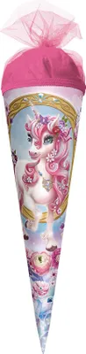 Produktbild von ROTH Geschenk-Schultüte klein Einhorn Beauty 50 cm rund Tüllverschluss Zuckertüte Schulanfang