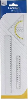Produktbild von Linealset 3-teilig - Lineal 30cm + 16cm + Geodreieck