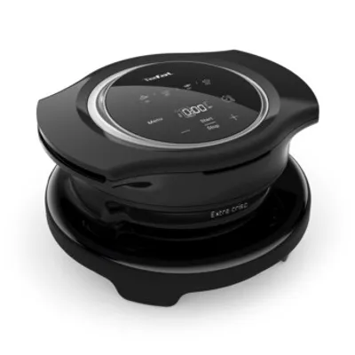 A black Tefal Cook4me Extra Crisp lid with a digital display.