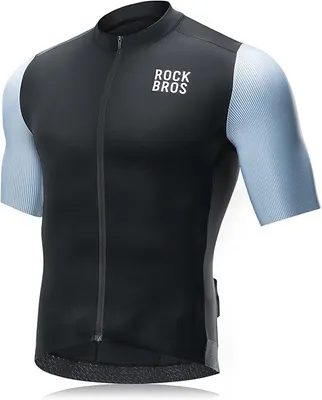 Produktbild von ROCKBROS Kurzarm Fahrradtrikot Herren Schnelltrocknend Atmungsaktiv Sommer MTB Rennrad Schwarz Größe M